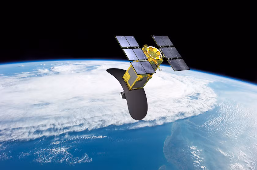 Hình ảnh mô phỏng vệ tinh LOTUSat-1 trên quỹ đạo.