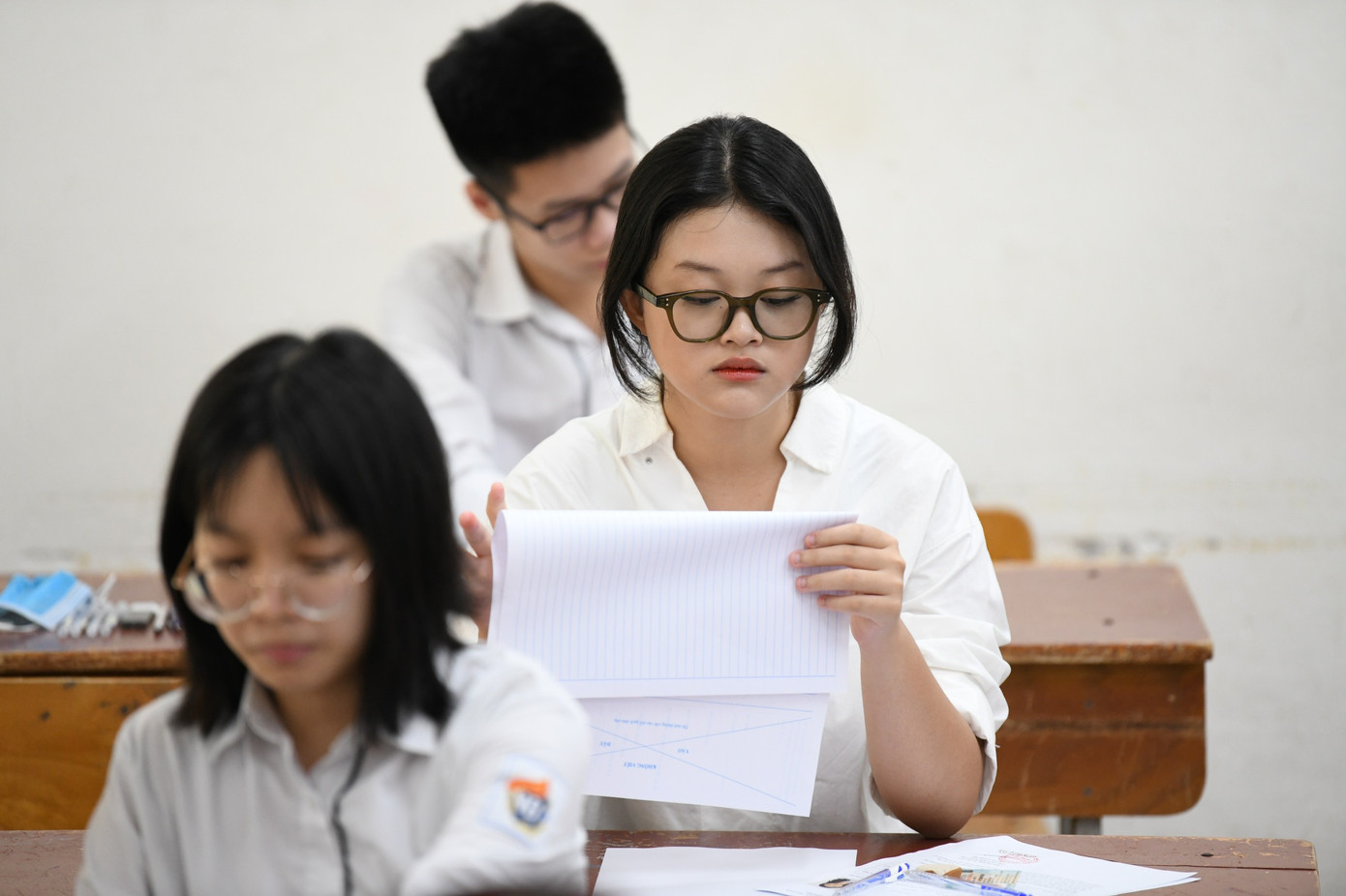 Trường THPT Đoàn Kết, quận Hai Bà Trưng tuyển sinh với mức điểm 23,75, thấp hơn năm ngoái 16,25 điểm.