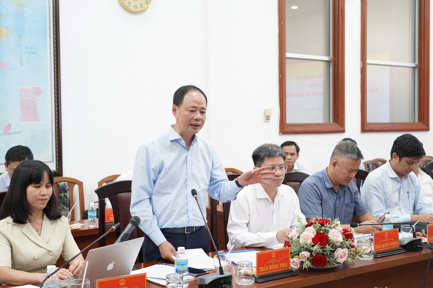 Thứ trưởng Bộ Khoa học và Công nghệ Trần Hồng Thái phát biểu tại buổi làm việc.