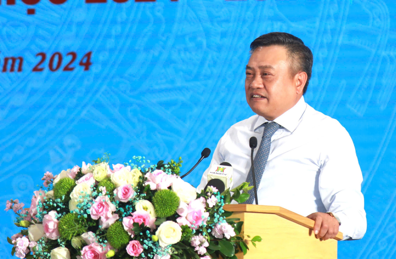 Ông Trần Sỹ Thanh, Chủ tịch UBND thành phố Hà Nội phát biểu. Ông Trần Sỹ Thanh, Chủ tịch UBND thành phố Hà Nội phát biểu.