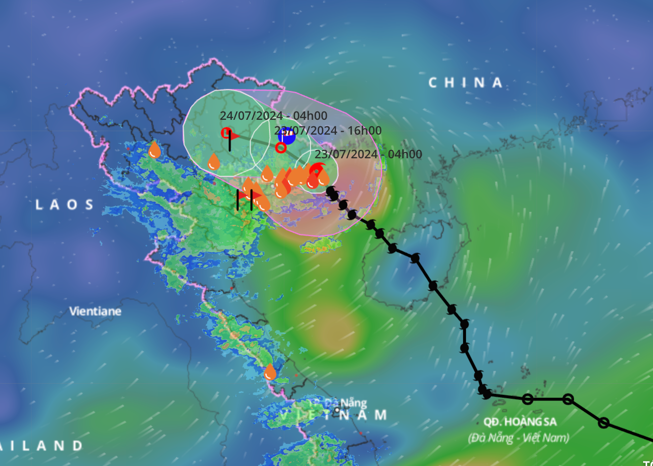 Dự báo đường đi và vùng ảnh hưởng của bão số 2. Dự báo đường đi và vùng ảnh hưởng của bão số 2.