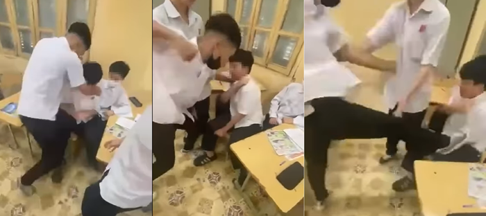 Sự việc nam sinh đánh bạn ngay trong lớp học được một học sinh khác quay lại. Sự việc nam sinh đánh bạn ngay trong lớp học được một học sinh khác quay lại.