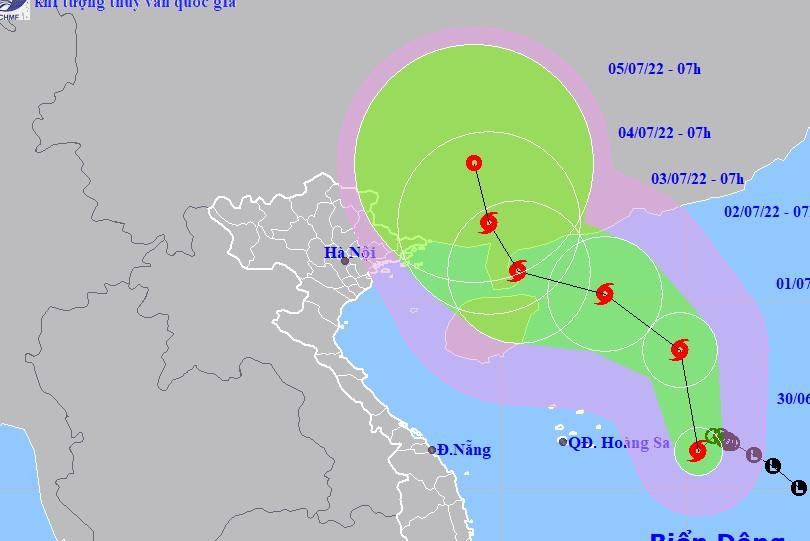 Dự báo mới nhất về đường đi và vùng đổ bộ của bão số 1.