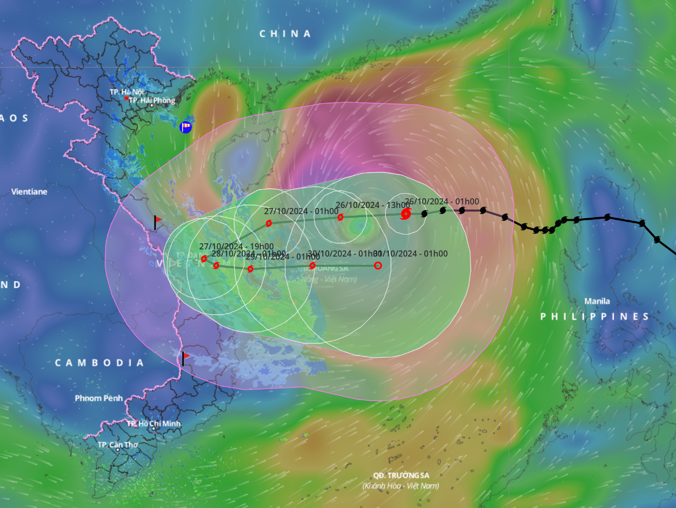 Nhận định mới nhất về hướng di chuyển của bão Trà Mi.