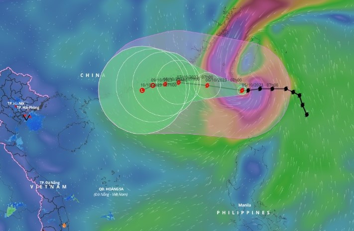 Dự báo đường đi của bão KOINU. Dự báo đường đi của bão KOINU.