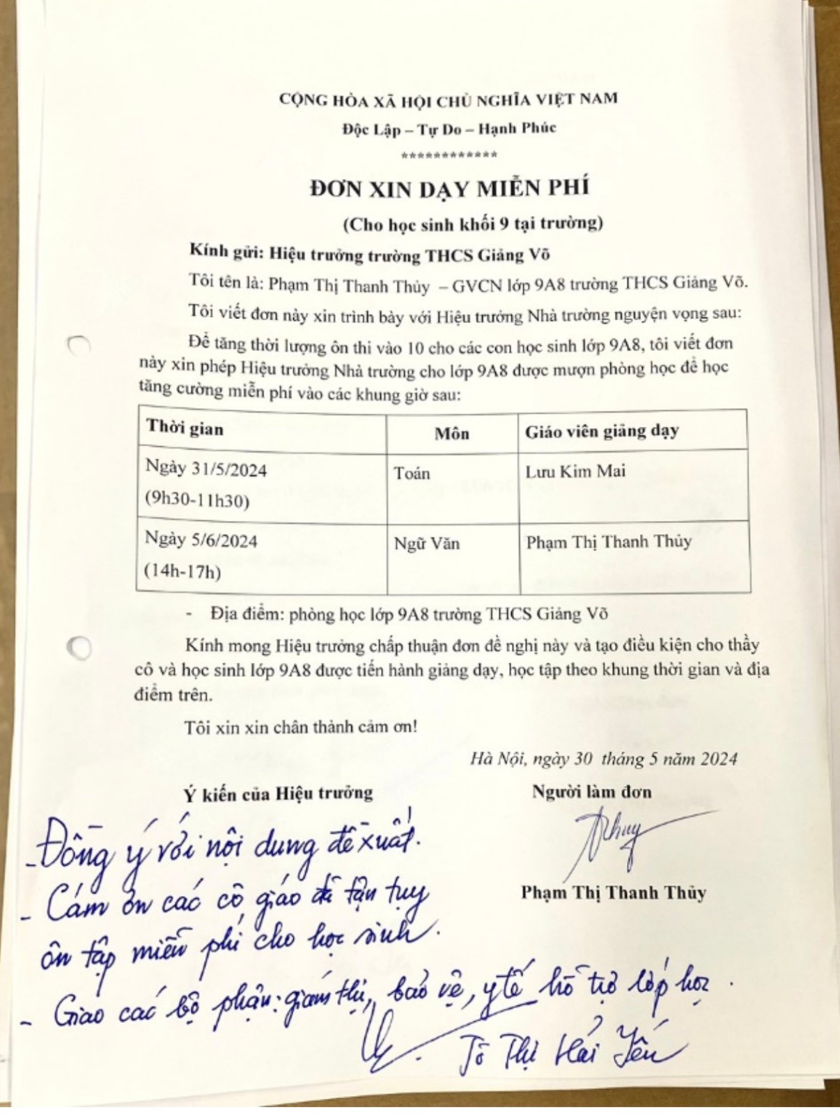 Mùa hè đã đến sau một năm học vất vả nhưng nhiều thầy cô nhà trường vẫn viết đơn đăng ký dạy miễn phí cho học sinh.