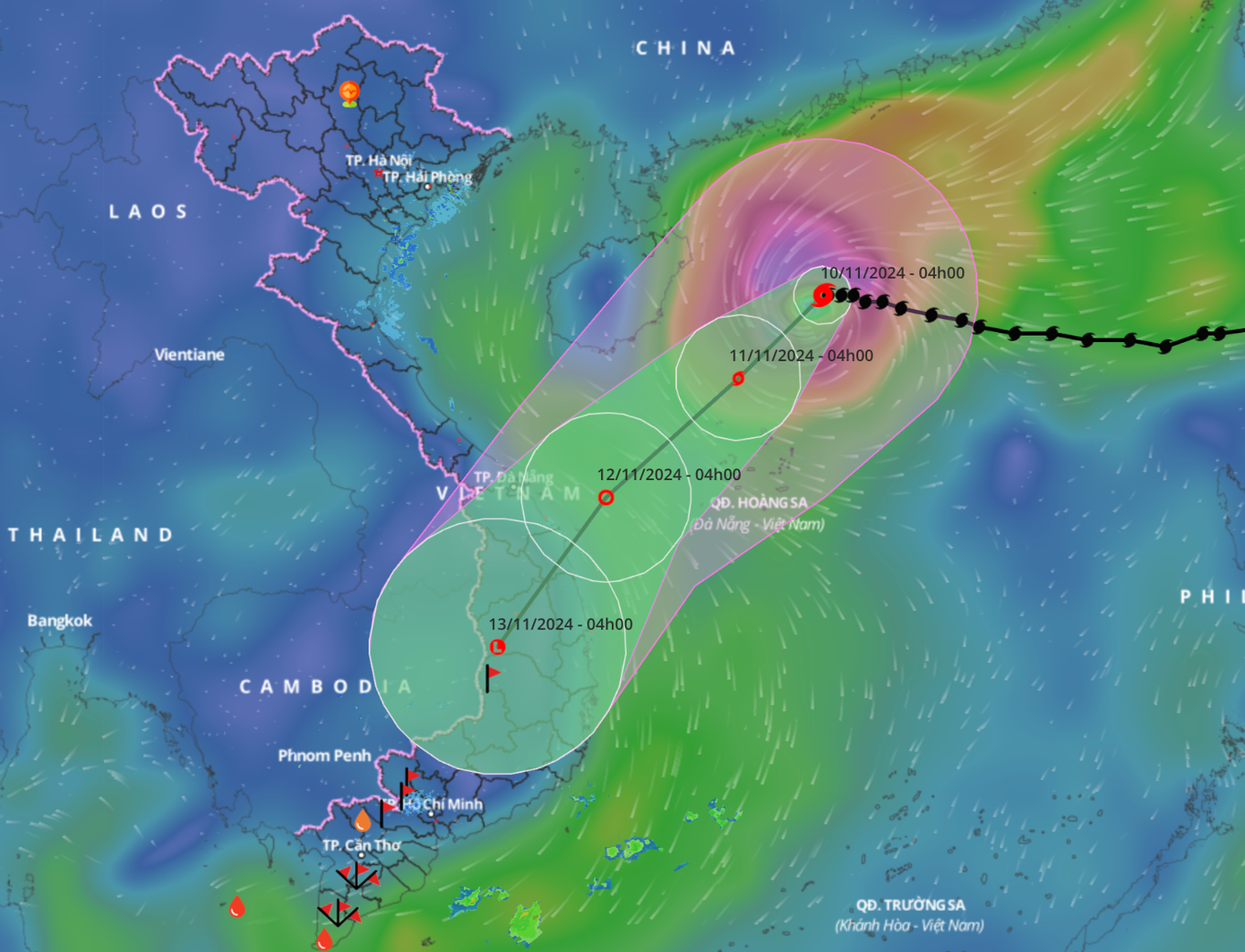 Nhận định mới nhất về đường đi của bão số 7. Nguồn: Hệ thống giám sát thiên tai Việt Nam. Nhận định mới nhất về đường đi của bão số 7. Nguồn: Hệ thống giám sát thiên tai Việt Nam.