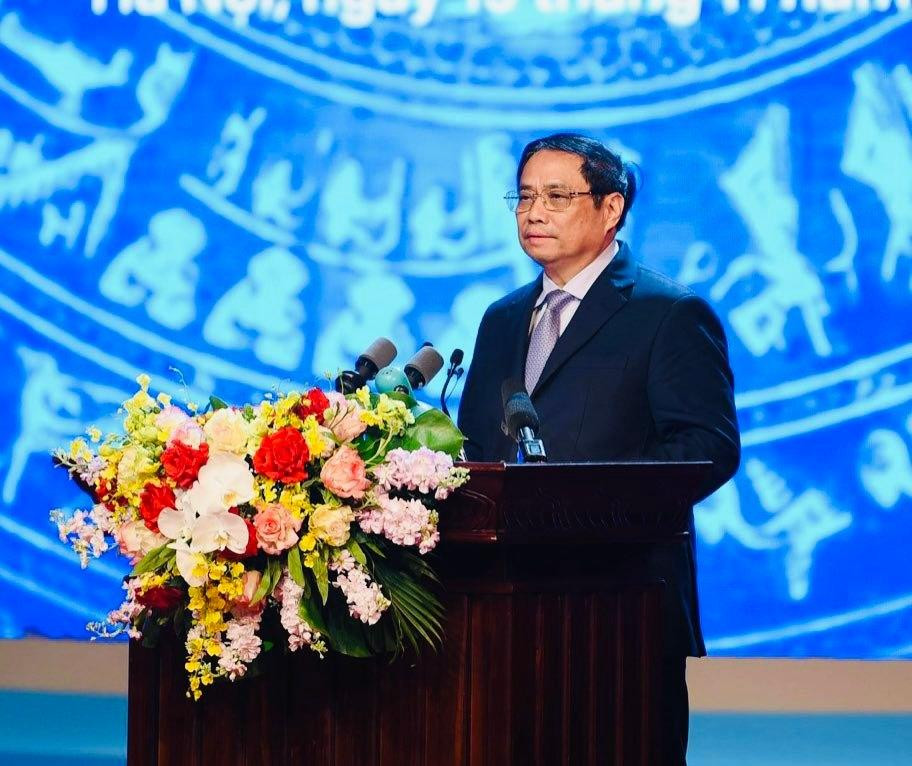 Thủ tướng Phạm Minh Chính phát biểu tại lễ kỷ niệm.