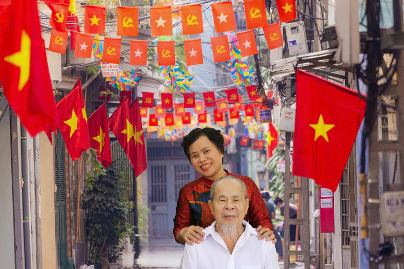 Cô Đức và bố nay đã 85 tuổi trong những ngày đất nước rực rỡ cờ hoa. Cô Đức và bố nay đã 85 tuổi trong những ngày đất nước rực rỡ cờ hoa.