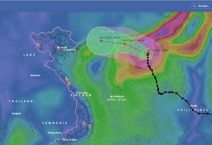 Bão số 7 đổi hướng, dự báo đi vào đất liền Trung Quốc.