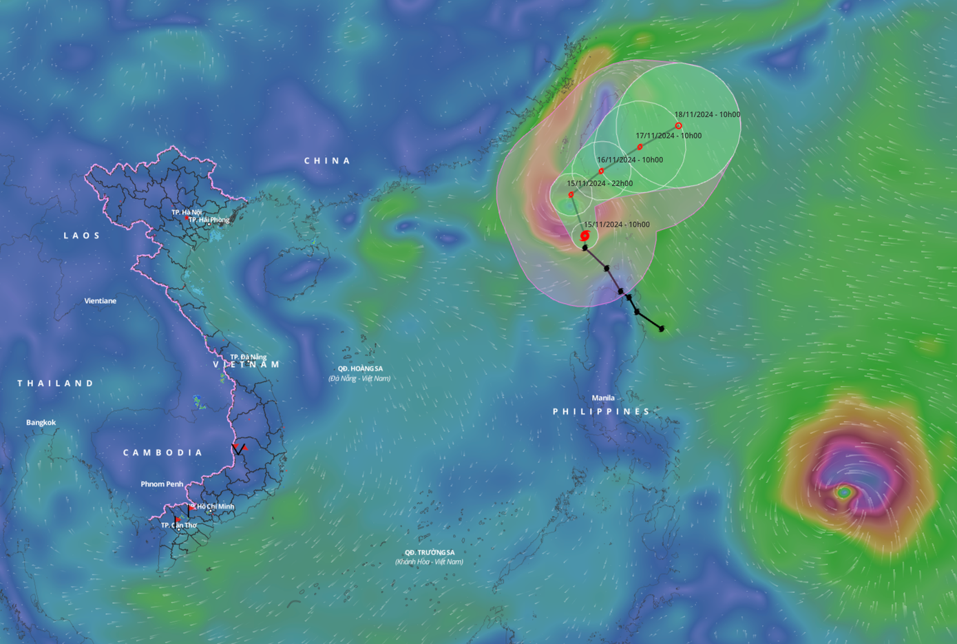 Cơn bão Manyi có thể vào Biển Đông trong đầu tuần tới. Nguồn: Hệ thống giám sát thiên tai Việt Nam. Cơn bão Manyi có thể vào Biển Đông trong đầu tuần tới. Nguồn: Hệ thống giám sát thiên tai Việt Nam.