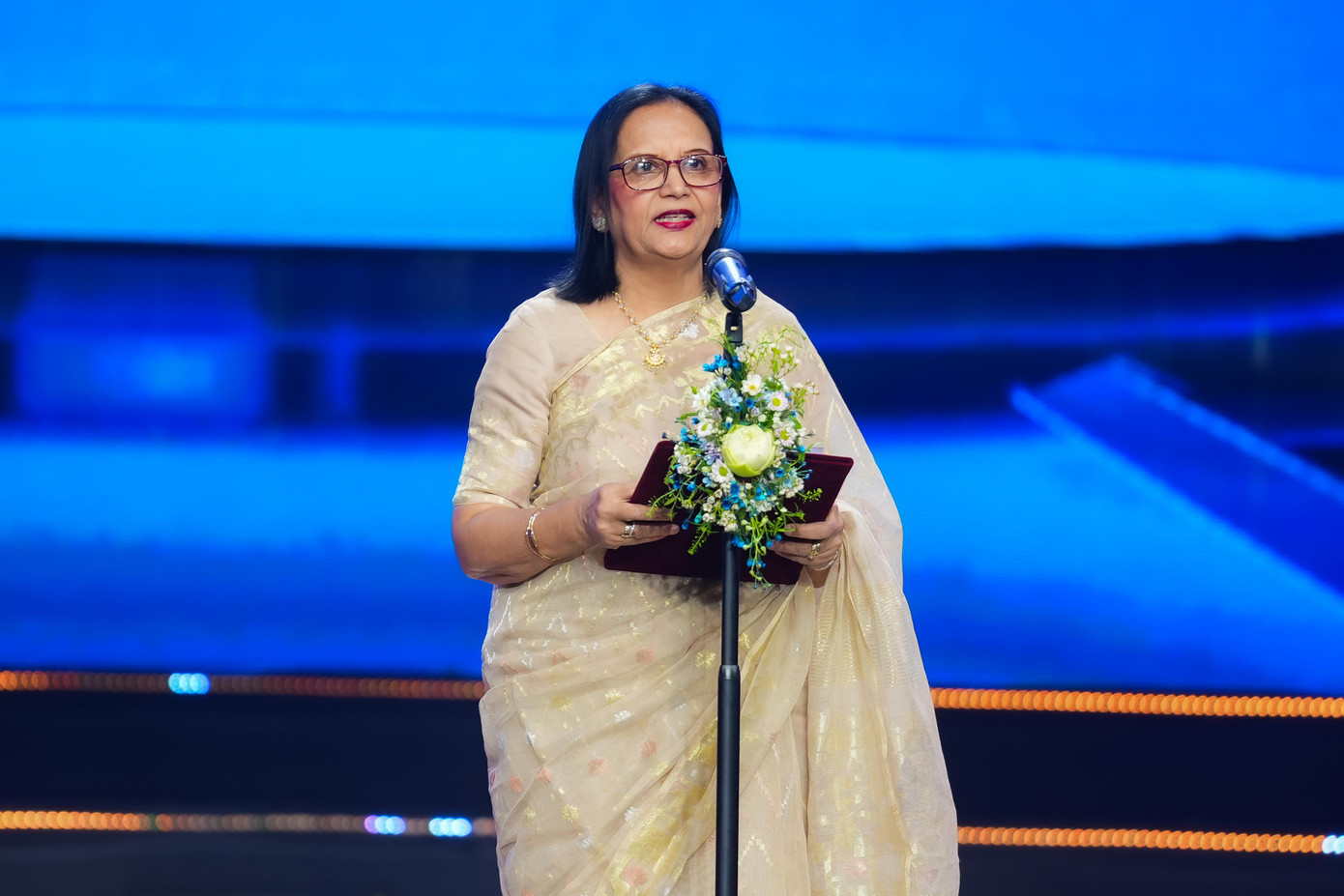 Tiến sĩ Firdausi Qadri phát biểu tại lễ trao giải.