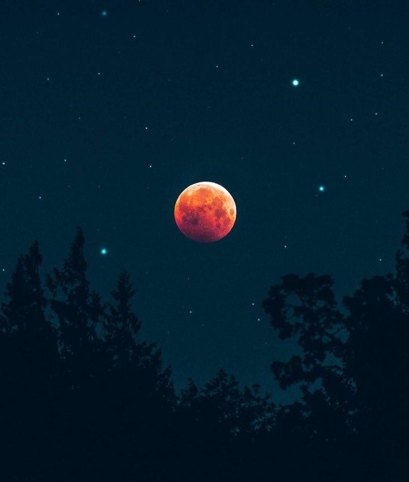 Nguyệt thực tối qua còn có thể quan sát được ở một vùng rộng lớn gồm Thái Bình Dương, phần phía Đông của Châu Á, Nhật Bản, Châu Úc và phía Tây của Bắc Mĩ. Trong ảnh là "siêu trăng máu" được ghi lại bởi nhiếp ảnh gia Zach Doehler tại thành phố Nanaimo, bang British Columbia, Canada. Dự kiến đến 15/5/2022, người yêu thiên văn mới có thể chiêm ngưỡng lại hiện tượng nguyệt thực toàn phần. Trong khi đó vào 25/6 tới, sẽ có siêu trăng cuối cùng của năm 2021.