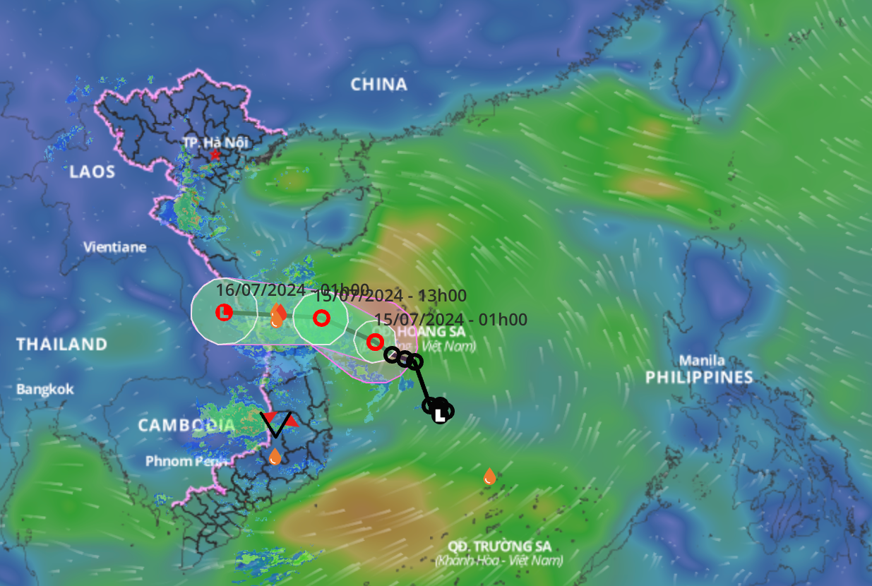 Dự báo đường đi và vùng ảnh hưởng của áp thấp nhiệt đới. Dự báo đường đi và vùng ảnh hưởng của áp thấp nhiệt đới.