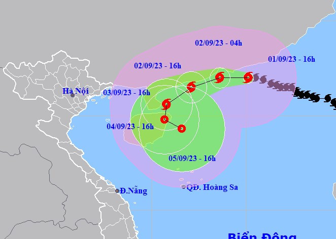 Dự báo bão Sao La sẽ liên tục đổi hướng trong 2-3 ngày tới.