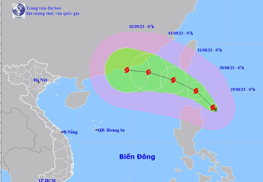 Dự báo đường đi của bão Sao La.