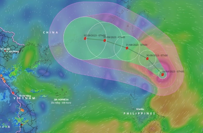Dự báo mới nhất là quỹ đạo của bão Sao La.