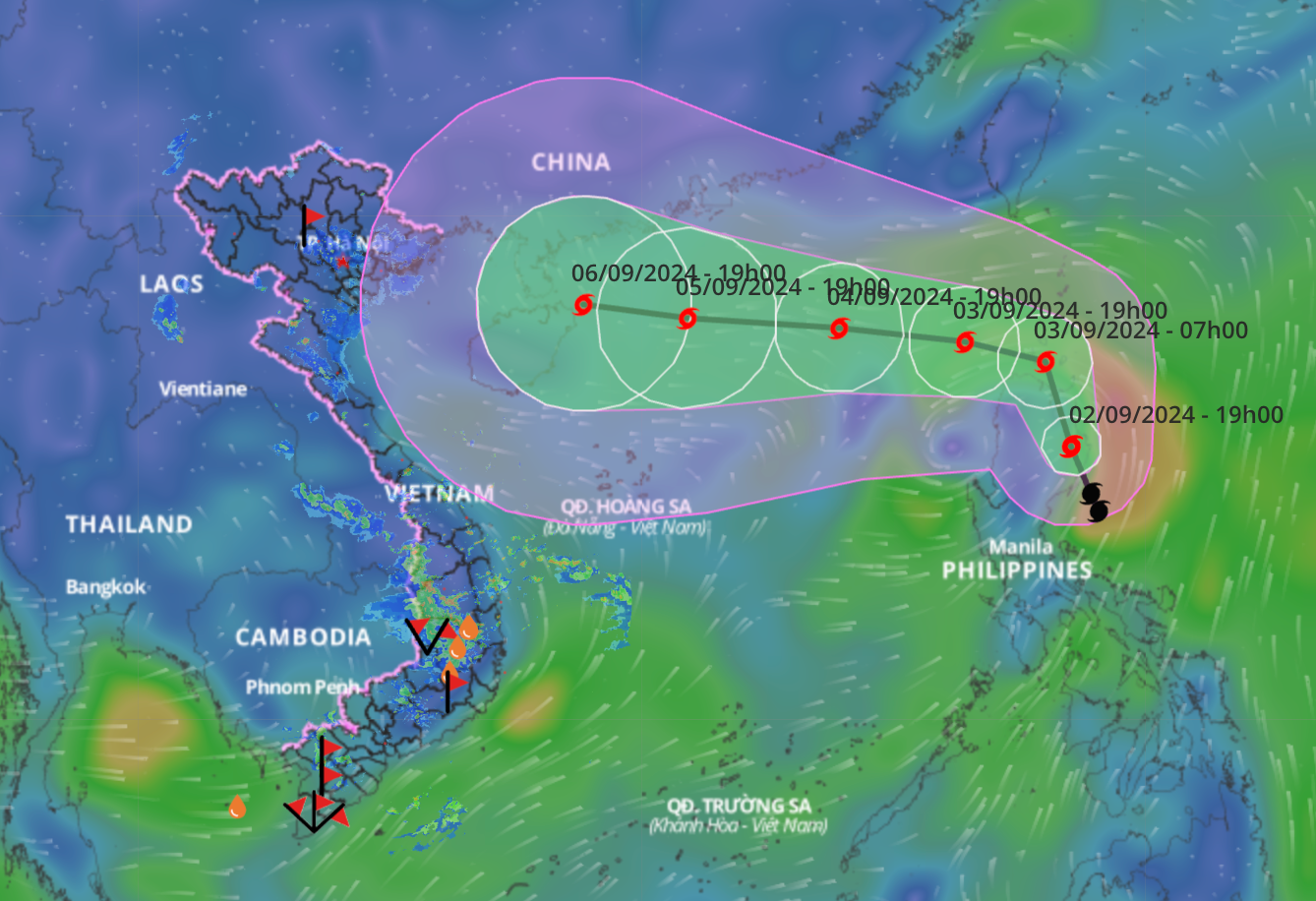 Bão YAGI dự báo rất mạnh.