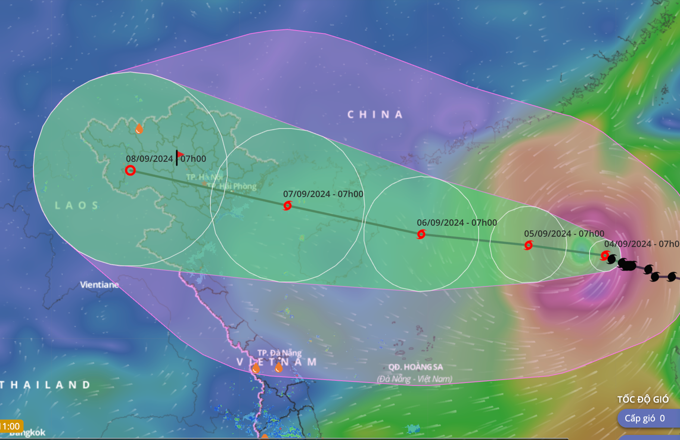 Dự báo mới về đường đi vào vùng ảnh hưởng của bão YAGI. Dự báo mới về đường đi vào vùng ảnh hưởng của bão YAGI.