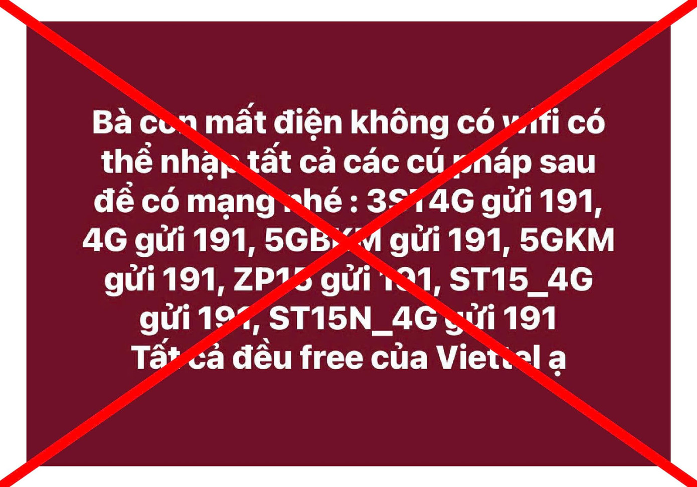 Viettel cảnh báo đây là tin giả. Viettel cảnh báo đây là tin giả.