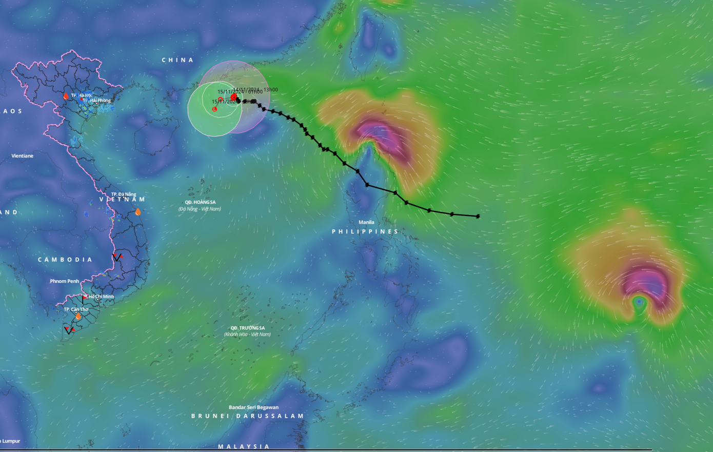 Dự báo thêm hai cơn bão nữa có thể vào Biển Đông trong những ngày tới.