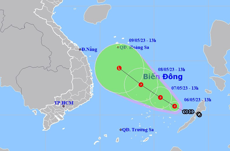 Dự báo đường đi và vùng ảnh hưởng của áp thấp nhiệt đới. Dự báo đường đi và vùng ảnh hưởng của áp thấp nhiệt đới.