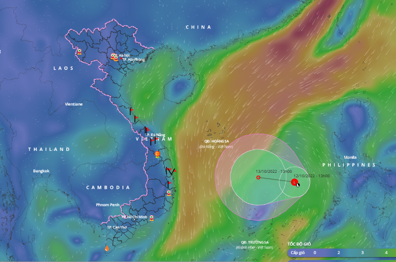 Dự báo vùng áp thấp kết hợp với không khí lạnh và gió Đông gây mưa lớn cho miền Trung từ đêm nay.