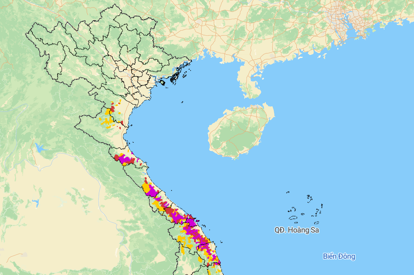 Nguy cơ rất cao xảy ra lũ quét, sạt lở đất ở nhiều tỉnh miền Trung. Nguy cơ rất cao xảy ra lũ quét, sạt lở đất ở nhiều tỉnh miền Trung.