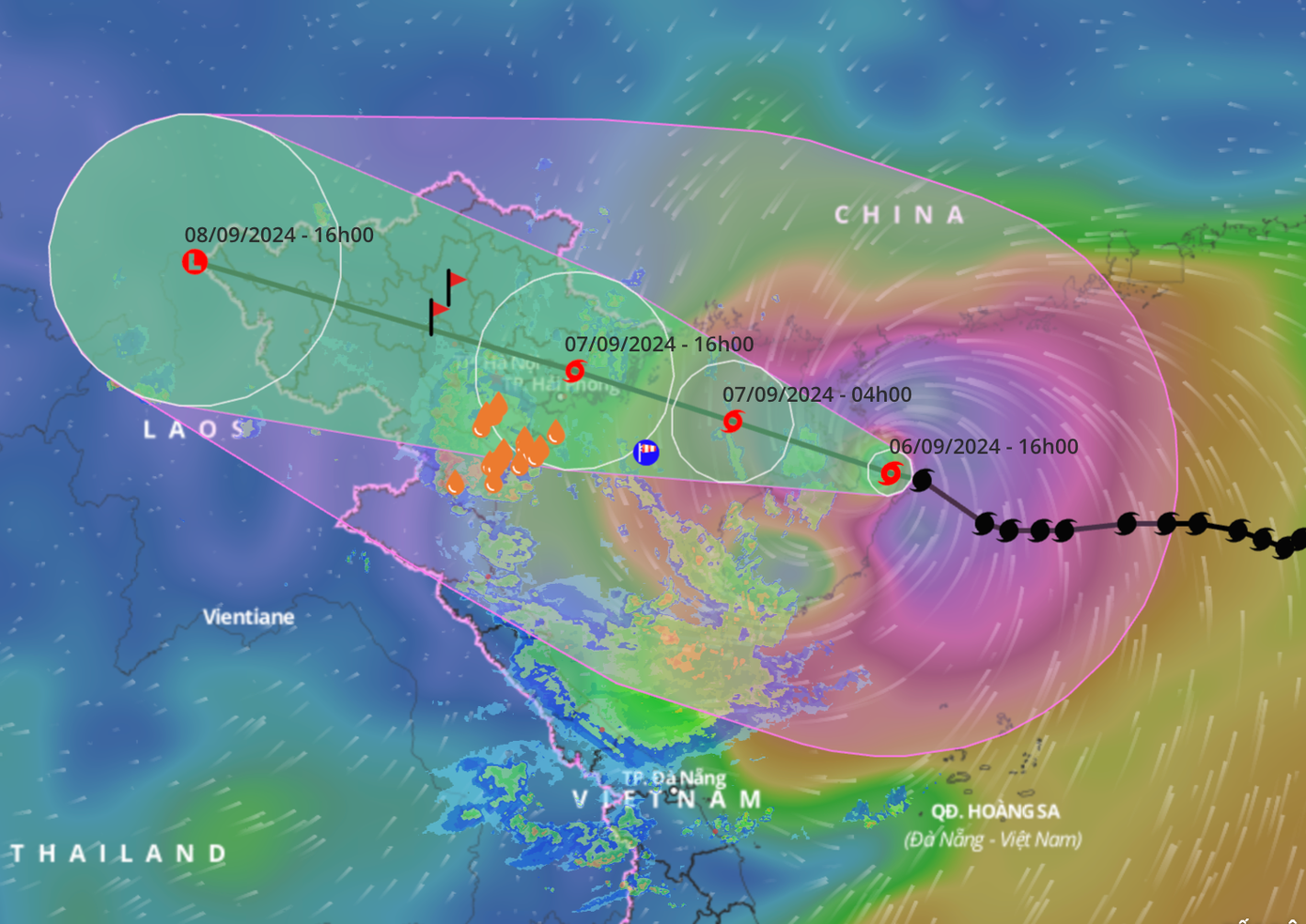 Siêu bão YAGI không suy giảm đáng kể khi qua đảo Hải Nam.