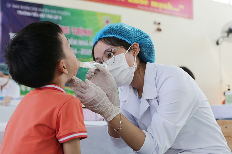 Học sinh được khám sức khoẻ ít nhất mỗi năm 1 lần. Học sinh được khám sức khoẻ ít nhất mỗi năm 1 lần.