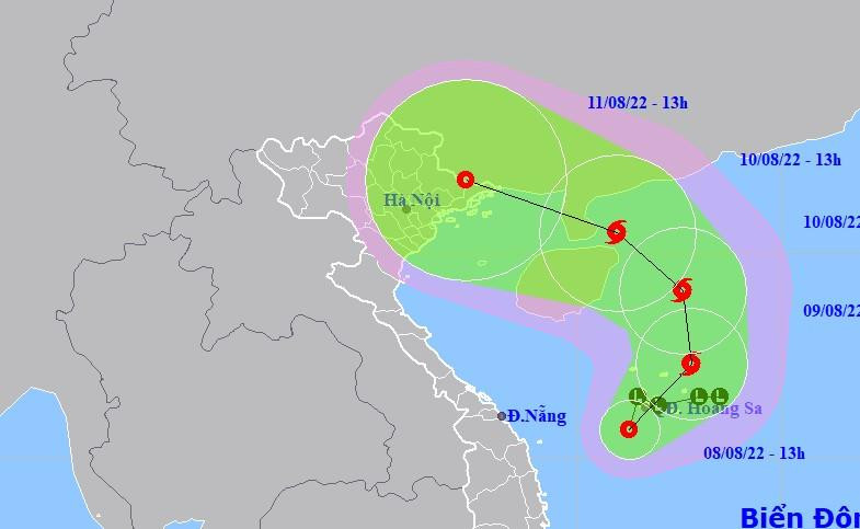Dự báo mới nhất về đường đi và vùng ảnh hưởng của áp thấp nhiệt đới.