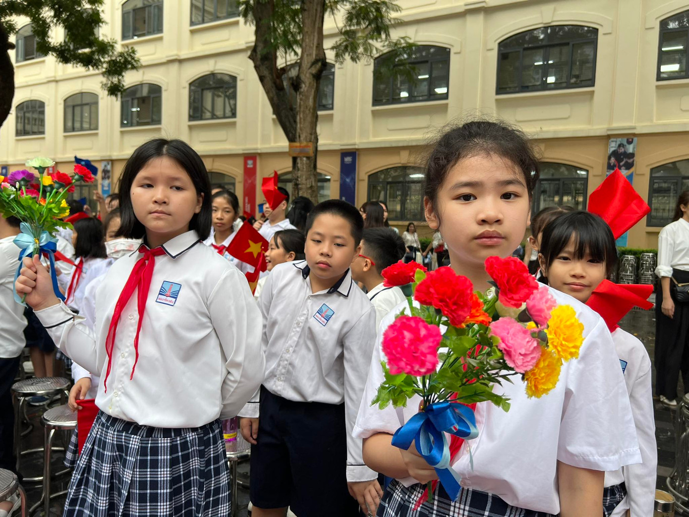 Học sinh một trường tiểu học ở Hà Nội trong lễ khai giảng năm học mới 2023-2024. Học sinh một trường tiểu học ở Hà Nội trong lễ khai giảng năm học mới 2023-2024.