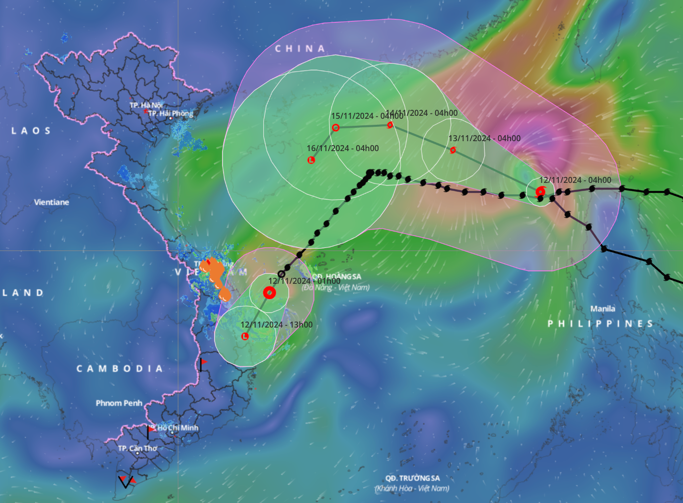 Hôm nay, Biển Đông cùng ghi nhận hoạt động của bão và áp thấp nhiệt đới. Nguồn: Hệ thống giám sát thiên tai Việt Nam. Hôm nay, Biển Đông cùng ghi nhận hoạt động của bão và áp thấp nhiệt đới. Nguồn: Hệ thống giám sát thiên tai Việt Nam.