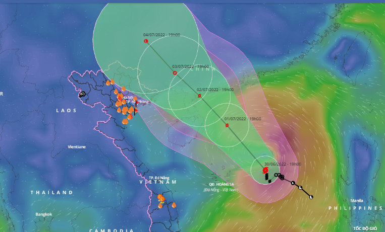 Bão số 1 có vùng mây dông rộng lớn bao trùm, dự báo vùng ảnh hưởng rất rộng lớn.