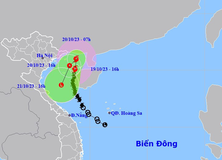 Bão số 5 dự báo tan trên vịnh Bắc Bộ trong ngày 21/10. Bão số 5 dự báo tan trên vịnh Bắc Bộ trong ngày 21/10.