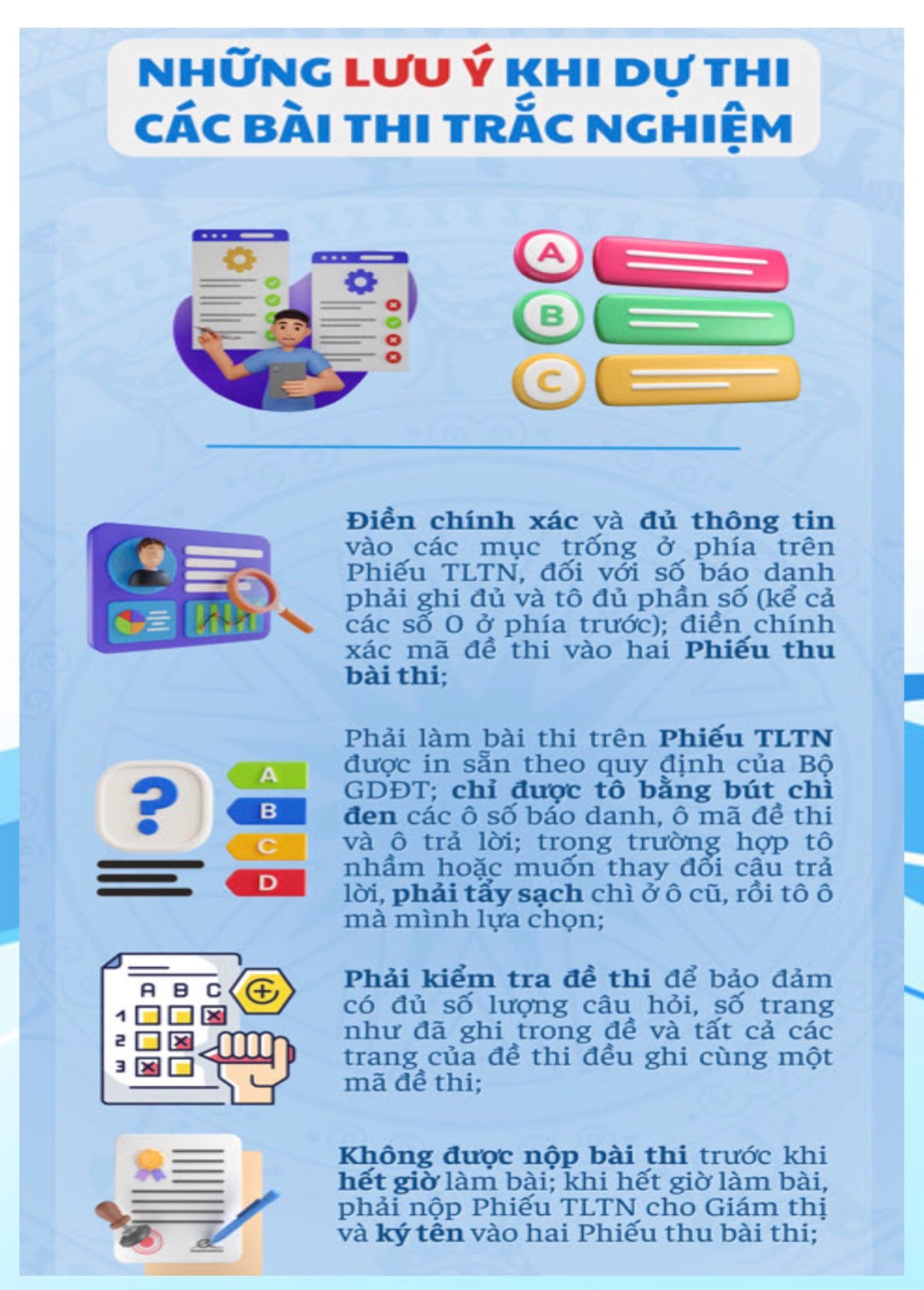 Sở GD&amp;ĐT Hà Nội lưu ý thí sinh cách làm bài thi môn trắc nghiệm.