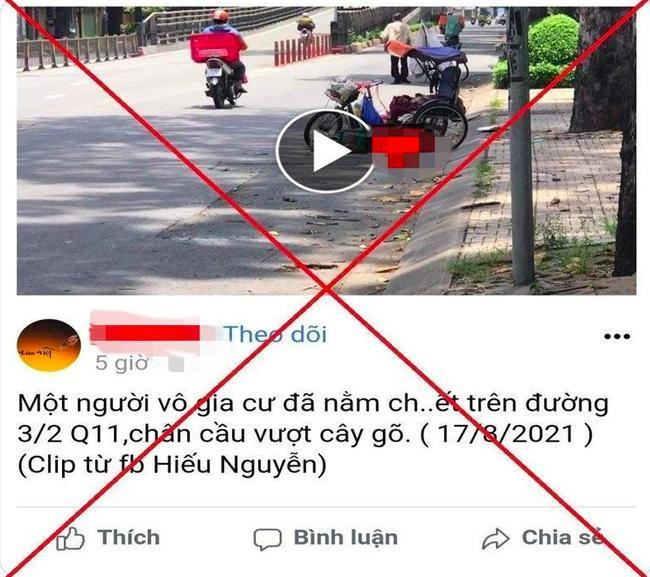 Tin người đàn ông vô gia cư tử vong giữa đường vì COVID-19 là sai sự thật.