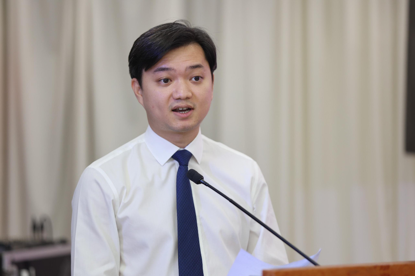 Anh Nguyễn Minh Triết, Bí thư T.Ư Đoàn, Chủ tịch T.Ư Hội SVVN phát biểu tại buổi gặp mặt. Ảnh: Như Ý Anh Nguyễn Minh Triết, Bí thư T.Ư Đoàn, Chủ tịch T.Ư Hội SVVN phát biểu tại buổi gặp mặt. Ảnh: Như Ý