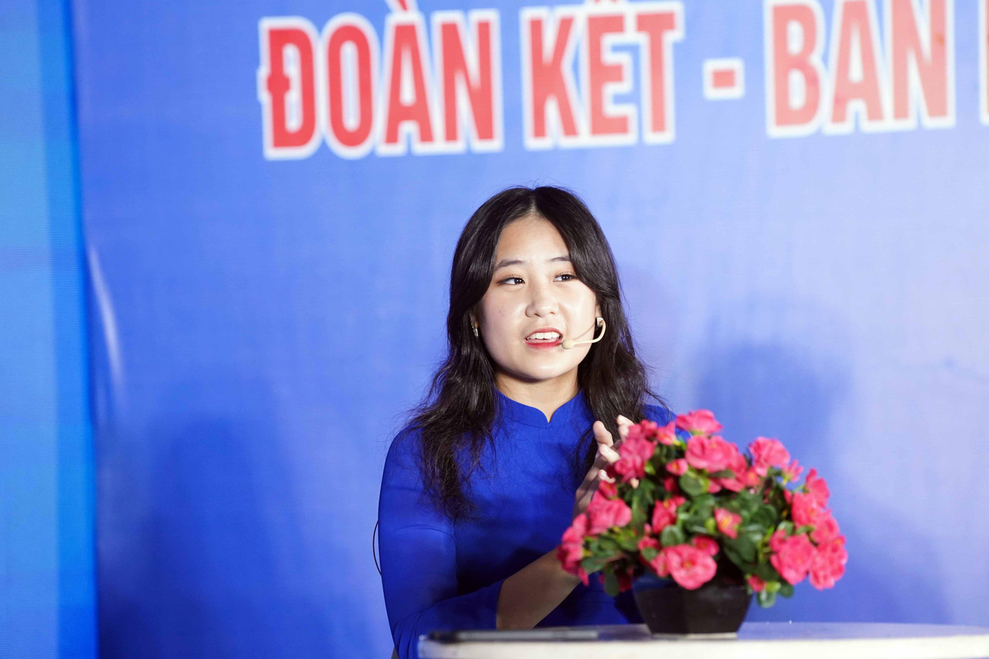 Chu Hoa Bảo Trâm, Phó Bí thư Đoàn Trường THPT chuyên Hà Nội – Amsterdam. Ảnh: Ngọc Thắng