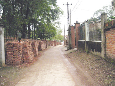 Đất nằm sâu trong làng xã Phù Linh tăng gấp đôi so với năm 2010 từ 5 triệu/m2 lên 10 triệu/m2	Ảnh: Minh Minh