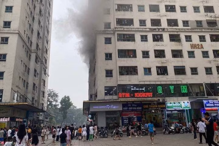 Tòa nhà HH2A nơi xảy ra vụ hỏa hoạn.