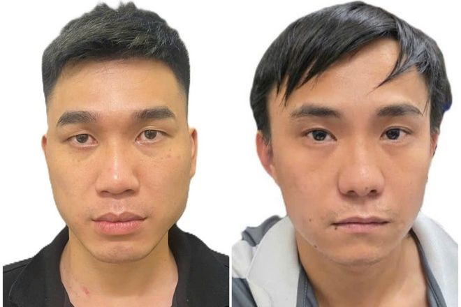 Hai đối tượng Duy, Hiếu bị bắt giữ.