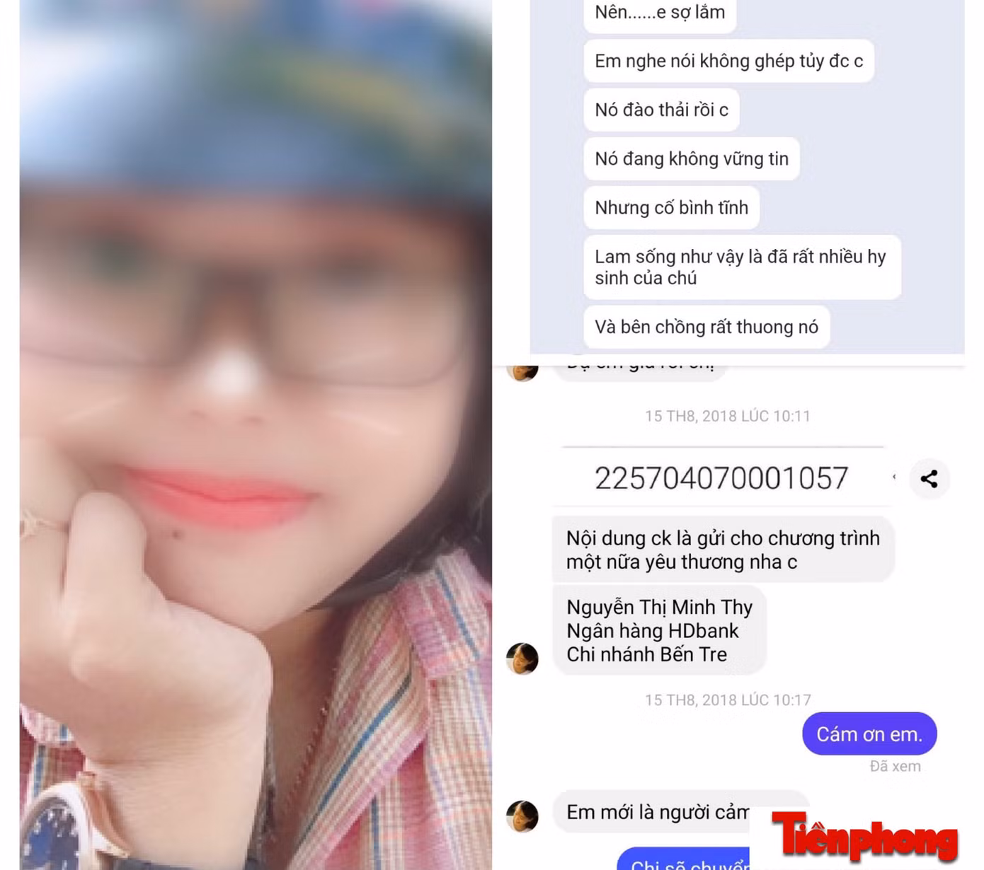 Chân dung người tên Nguyễn Thị Minh Thy mà những nạn nhân kết bạn để chuyển tiền quyên góp từ thiện- ảnh L.T Chân dung người tên Nguyễn Thị Minh Thy mà những nạn nhân kết bạn để chuyển tiền quyên góp từ thiện- ảnh L.T