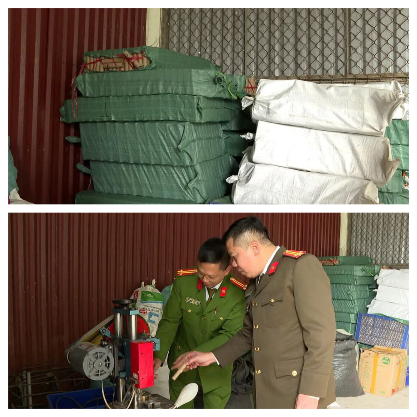 Cơ quan công an thu giữ tang vật. Cơ quan công an thu giữ tang vật.