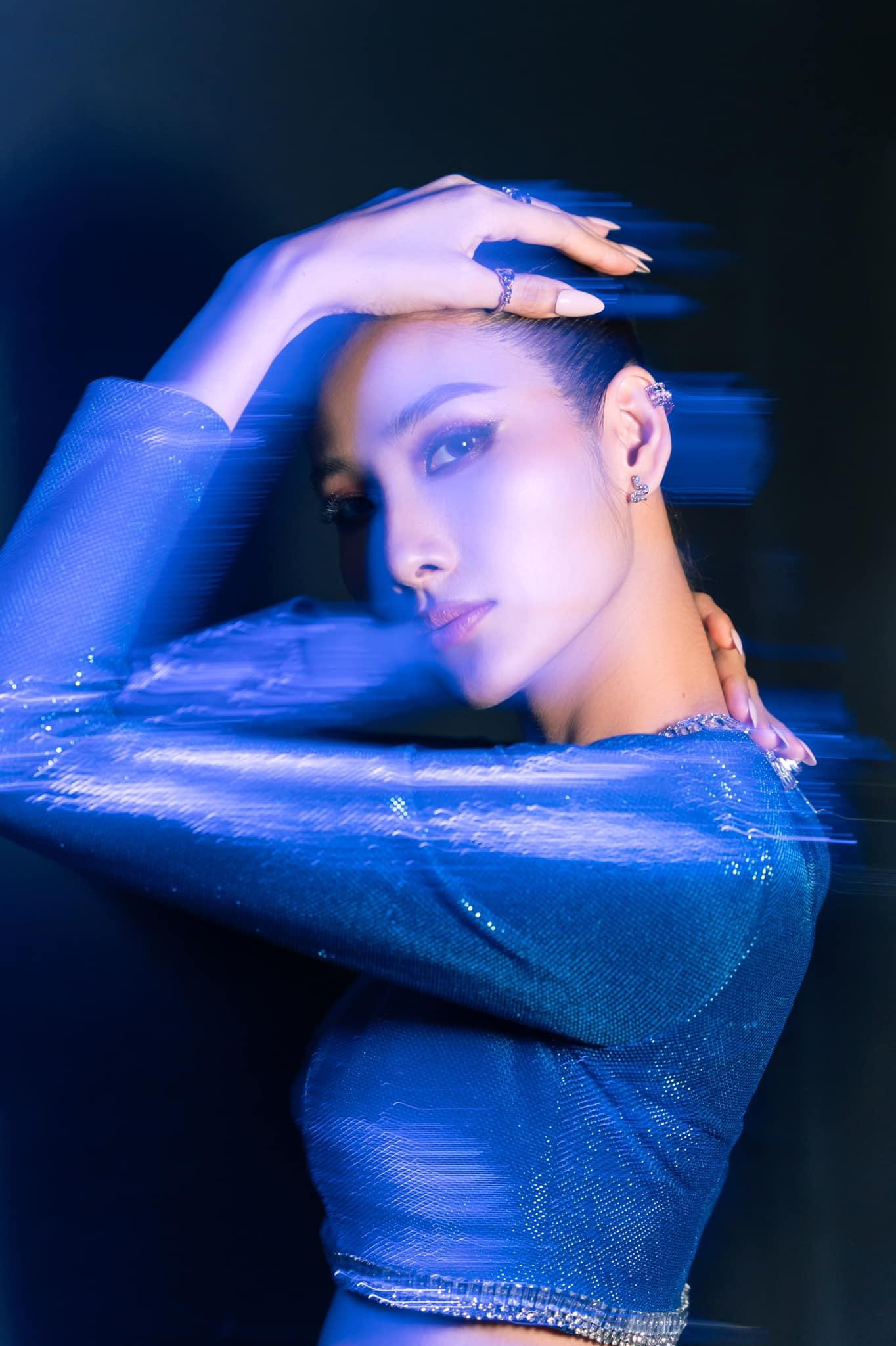 Nếu Kỳ Duyên lựa chọn kiểu tóc đuôi ngựa thì Hoàng Thuỳ lại chọn kiểu tóc búi kiêu sa.