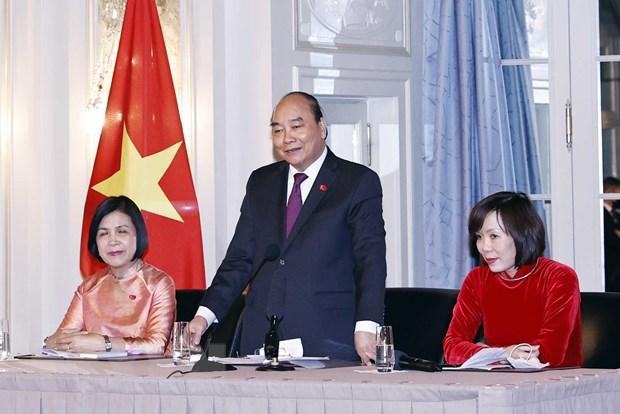 Chủ tịch nước Nguyễn Xuân Phúc phát biểu. (Ảnh: Thống Nhất/TTXVN)