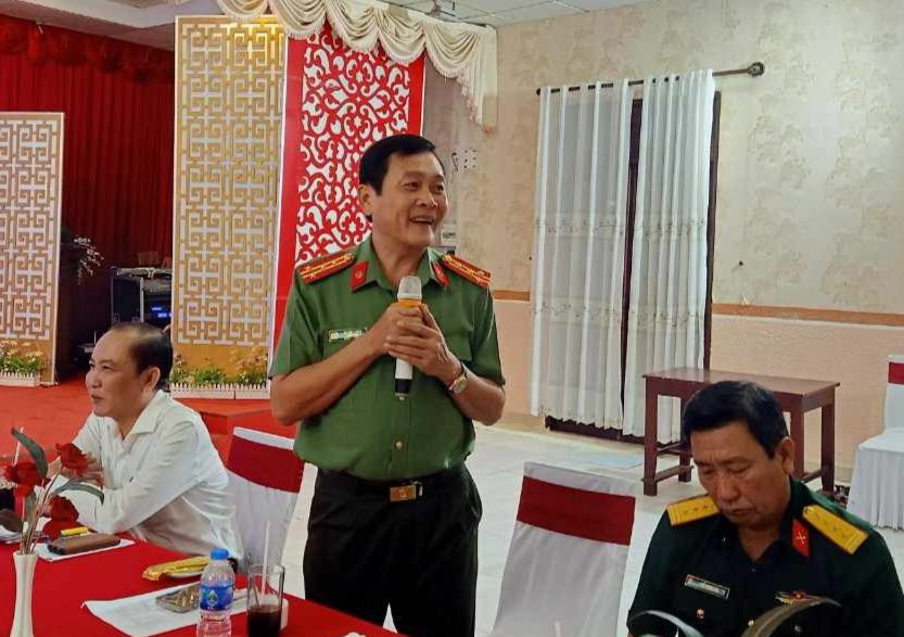 Đại tá Hồ Việt Triều - Giám đốc Công an tỉnh Bạc Liêu - phát biểu. Ảnh: PV.