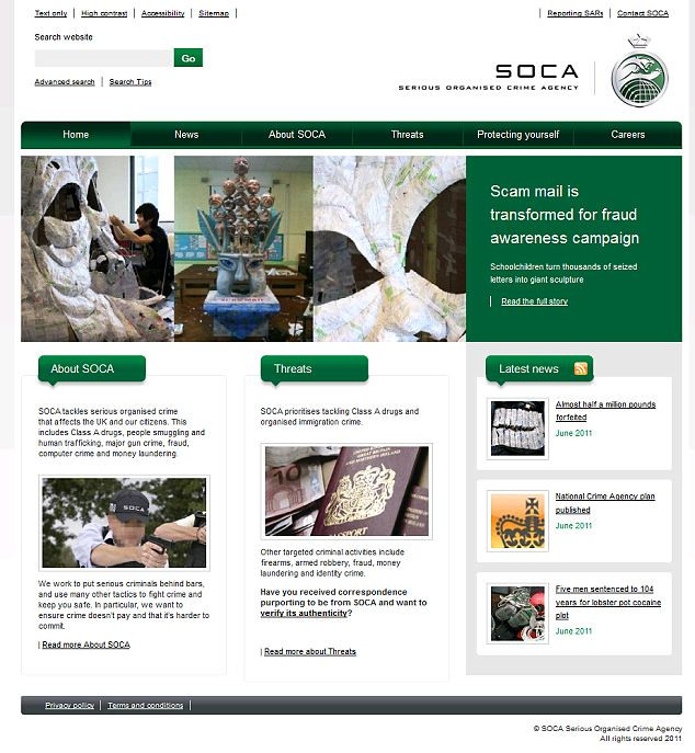 Hình ảnh web Soca- bị LulzSec tấn công và các thông báo trên Twitter của nhóm