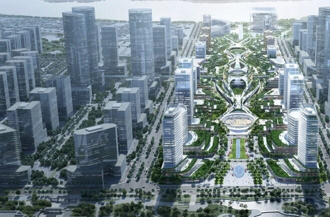 Phối cảnh tổng thể các khối nhà trong dự án đạt giải A Phối cảnh tổng thể các khối nhà trong dự án đạt giải A