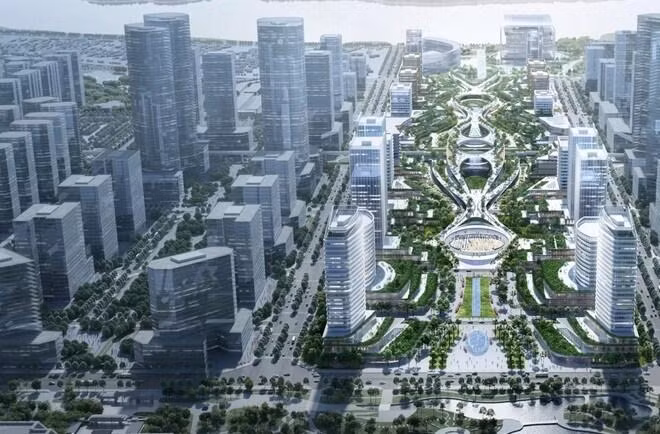 Phối cảnh tổng thể các khối nhà trong dự án đạt giải A